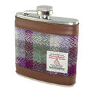 Harris Tweed 6oz Hip Flask - Classic Scottish Gift Idea - Green Small Check (COL133) - Heritage Of Scotland -