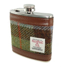 Harris Tweed 6oz Hip Flask - Classic Scottish Gift Idea - Heather Check (COL125) - Heritage Of Scotland -
