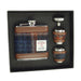 Harris Tweed 6oz Hip Flask Gift Set – Flask, Funnel and Cups - Heritage Of Scotland - Grey with Rust Overcheck (COL127)