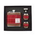 Harris Tweed 6oz Hip Flask Gift Set – Flask, Funnel and Cups - Heritage Of Scotland - Red Check (COL102)