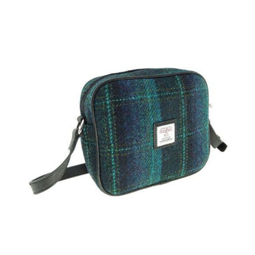 Harris Tweed Almond Mini Bag Blue / Turquoise Overcheck - Heritage Of Scotland - Blue / Turquoise Overcheck