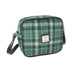 Harris Tweed Almond Mini Bag - Compact Scottish Crossbody Bag - Heritage Of Scotland - Duck Egg and Cream Check (COL121)