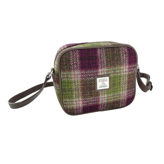 Harris Tweed Almond Mini Bag - Compact Scottish Crossbody Bag - Heritage Of Scotland - Heather Check (COL125)