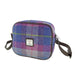 Harris Tweed Almond Mini Bag - Compact Scottish Crossbody Bag - Heritage Of Scotland - Purple / Pink Tartan (COL047)
