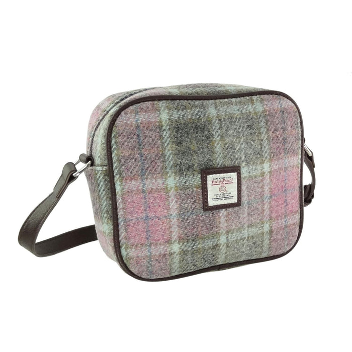 Harris Tweed Almond Mini Bag - Compact Scottish Crossbody Bag - Heritage Of Scotland - Soft Pink Buchanan (COL134)