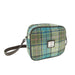 Harris Tweed Almond Mini Bag - Compact Scottish Crossbody Bag - Heritage Of Scotland - Turquoise Tartan (COL122)