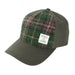 Harris Tweed and Cotton Baseball Cap - Adjustable Fit - Heritage Of Scotland - Dsrk Green & Plum Check (COL107)