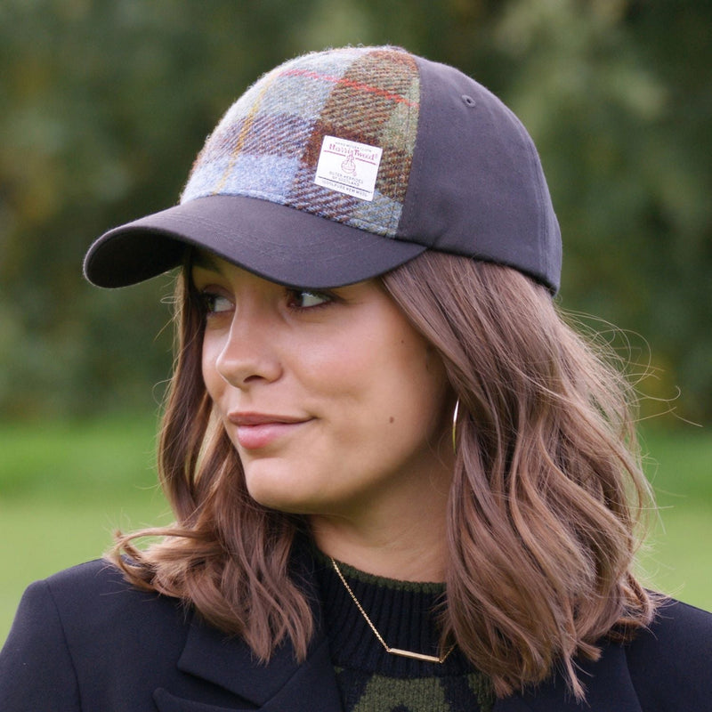 Harris Tweed and Cotton Baseball Cap - Adjustable Fit - Heritage Of Scotland - Macleod Tartan (COL015)