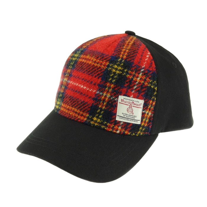 Harris Tweed and Cotton Baseball Cap - Adjustable Fit - Heritage Of Scotland - Royal Stewart (COL024)