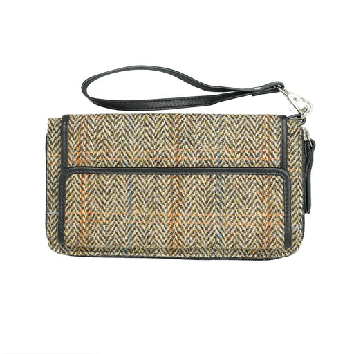 Harris Tweed and Leather Travel Walllet - DPX04 / TAN - Heritage Of Scotland -