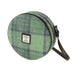 Harris Tweed Bannock Round Bag - Stylish Wool Round Shoulder Bag - Heritage Of Scotland - Faded Green Stewart (COL139)