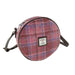 Harris Tweed Bannock Round Bag - Stylish Wool Round Shoulder Bag - Heritage Of Scotland - Pink Check (COL103)