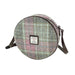 Harris Tweed Bannock Round Bag - Stylish Wool Round Shoulder Bag - Heritage Of Scotland - Soft Pink Buchanan (COL134)