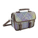Harris Tweed Bervie Mini Satchel - Compact Tartan Satchel Bag - Heritage Of Scotland - Muted Lilac / Lime Green Tartan (COL112)