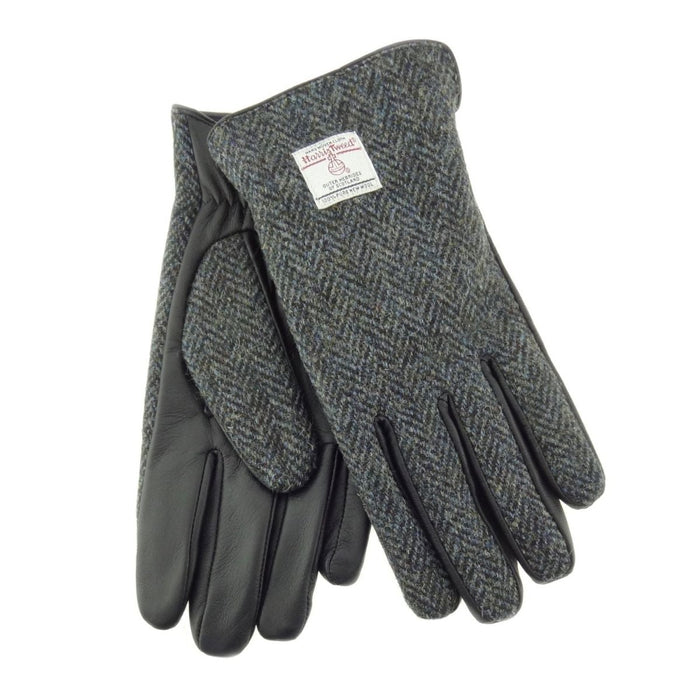 Harris Tweed & Black Leather Men’s Gloves – Luxury Boxed Gift by Glen Appin - Heritage Of Scotland - COL001 / LGE