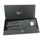 Harris Tweed & Black Leather Men’s Gloves – Luxury Boxed Gift in Charcoal Herringbone (COL001) - Heritage Of Scotland - L