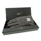 Harris Tweed & Black Leather Men’s Gloves – Luxury Boxed Gift in Heather Herringbone (COL007) - Heritage Of Scotland - L
