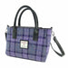Harris Tweed Brora Small Tote - Compact Wool Tote Bag - Heritage Of Scotland - Bold Purple Check (COL089)