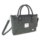 Harris Tweed Brora Small Tote - Compact Wool Tote Bag - Charcoal Herringbone (COL001) - Heritage Of Scotland -