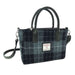 Harris Tweed Brora Small Tote - Compact Wool Tote Bag - Heritage Of Scotland - Grey/Black Tartan (COL095)
