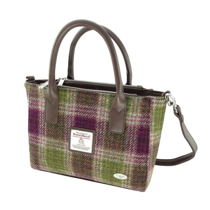 Harris Tweed Brora Small Tote - Compact Wool Tote Bag - Heritage Of Scotland - Heather Check (COL125)