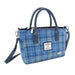 Harris Tweed Brora Small Tote - Compact Wool Tote Bag - Heritage Of Scotland - Light Blue Check (COL129)