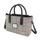 Harris Tweed Brora Small Tote - Compact Wool Tote Bag - Light Grey Check (COL069) - Heritage Of Scotland -