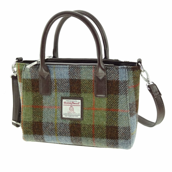 Harris Tweed Brora Small Tote - Compact Wool Tote Bag - Heritage Of Scotland - MacLeod Tartan (COL015)