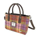 Harris Tweed Brora Small Tote - Compact Wool Tote Bag - Heritage Of Scotland - Peach and Purple Tartan (COL124)