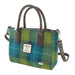 Harris Tweed Brora Small Tote - Compact Wool Tote Bag - Heritage Of Scotland - Sea Blue / Green Tartan (COL114)