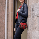 Harris Tweed Buchan Round Mini Handbag - Small Wool Handbag Made in UK - Royal Stewart (COL024) - Heritage Of Scotland -