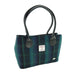 Harris Tweed Cassley Classic Handbag - Elegant Tartan Shoulder Bag - Heritage Of Scotland - Blue with Turquoise Overcheck (COL119)