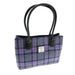 Harris Tweed Cassley Classic Handbag - Elegant Tartan Shoulder Bag - Heritage Of Scotland - Bold Purple Check (COL089)