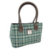Harris Tweed Cassley Classic Handbag - Elegant Tartan Shoulder Bag - Heritage Of Scotland - Duck Egg and Cream Check (COL121)