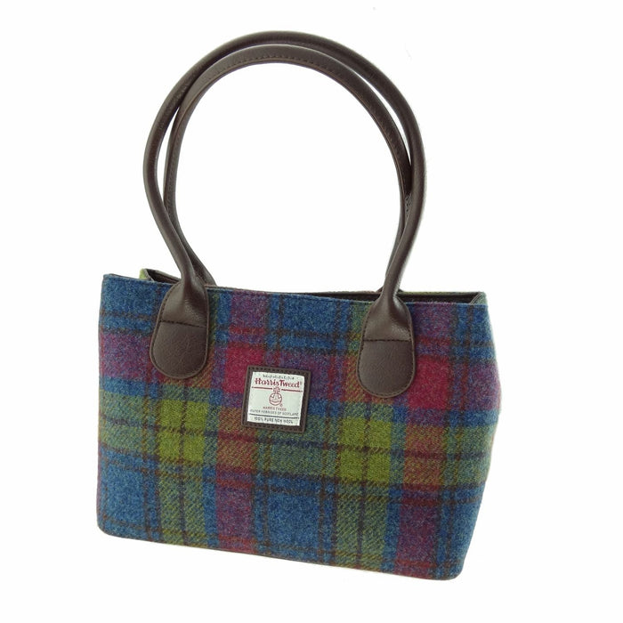 Harris Tweed Cassley Classic Handbag - Elegant Tartan Shoulder Bag - Heritage Of Scotland - Multi Colour Tartan (COL046)