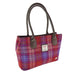 Harris Tweed Cassley Classic Handbag - Elegant Tartan Shoulder Bag - Heritage Of Scotland - Orange with Purple Tartan (COL142)