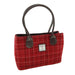 Harris Tweed Cassley Classic Handbag - Elegant Tartan Shoulder Bag - Heritage Of Scotland - Red Check (COL102)