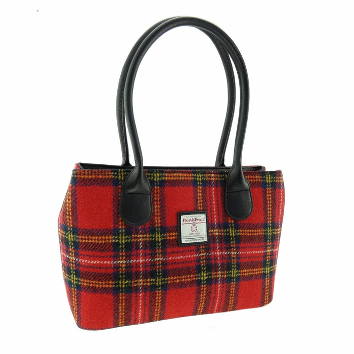 Harris Tweed Cassley Classic Handbag - Elegant Tartan Shoulder Bag - Heritage Of Scotland - Royal Stewart (COL024)