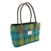 Harris Tweed Cassley Classic Handbag - Elegant Tartan Shoulder Bag - Heritage Of Scotland - Sea Blue with Green Tartan (COL114)