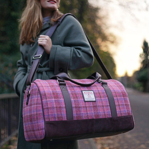 Harris Tweed Clyde Weekend Bag – Spacious Wool Travel Holdall - Heritage Of Scotland - Macleod Tartan (COL015)