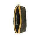 Harris Tweed Coin Purse - DARK BROWN BARLEYCORN / YELLOW - Heritage Of Scotland -