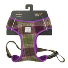 Harris Tweed Dog Harness – Stylish & Durable Designer Dog Harness in Heather Check (COL125) - Heritage Of Scotland - Large