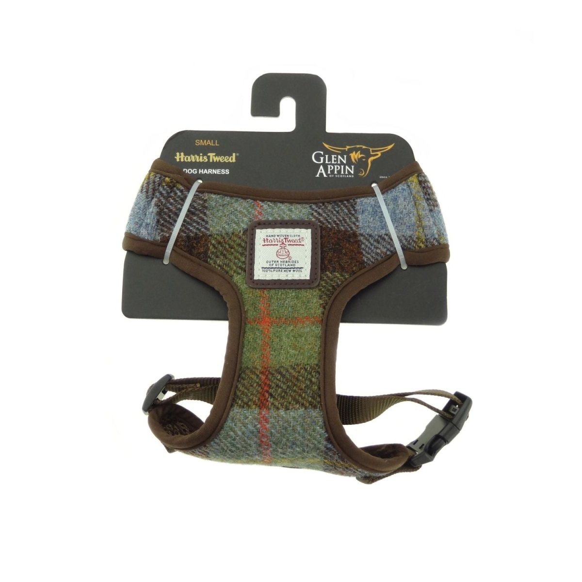 Harris Tweed Dog Harness – Stylish & Durable Designer Dog Harness in MacLeod Tartan (COL015) - Heritage Of Scotland - Small