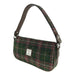 Harris Tweed Duchray Baguette Bag - Classic Tartan Shoulder Bag - Heritage Of Scotland - Dark Green and Plum Check (COL107)