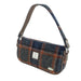 Harris Tweed Duchray Baguette Bag - Classic Tartan Shoulder Bag - Heritage Of Scotland - Grey with Rust Overcheck (COL127)