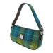 Harris Tweed Duchray Baguette Bag - Classic Tartan Shoulder Bag - Heritage Of Scotland - Sea Blue with Green Tartan (COL114)