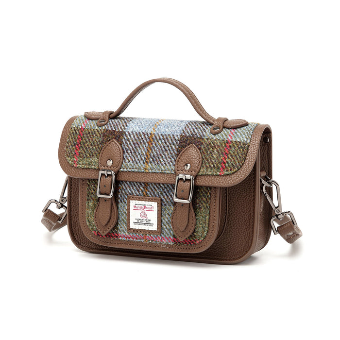 Harris Tweed Edinburgh Satchel Macleod Tartan / Light Brown - Heritage Of Scotland - MacLeod Tartan / Light Brown