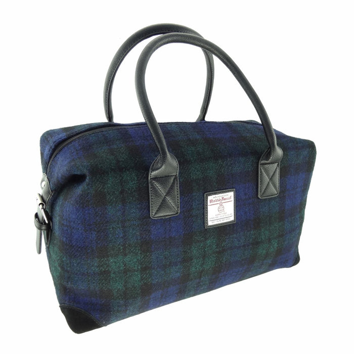Harris Tweed Esk Overnight Bag - Large Travel Bag Made in UK - Heritage Of Scotland - Black Watch (COL060)