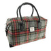 Harris Tweed Esk Overnight Bag - Large Travel Bag Made in UK - Heritage Of Scotland - Grey & Red Tartan (COL096)