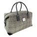 Harris Tweed Esk Overnight Bag - Large Travel Bag Made in UK - Heritage Of Scotland - Mink with Black Overcheck (COL031)
